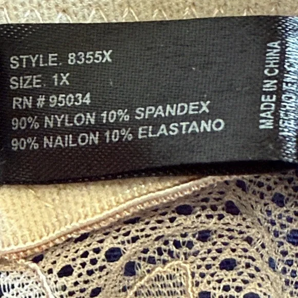 iCollection Elegant Blue and Cream Lace Chemise, 1X - Picture 5 of 5